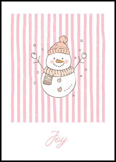 Snowman Joy Pink Stripes Plakat Plakat / 100x150cm Snowman Joy Pink Stripes Plakat Plakat / 100x150cm
