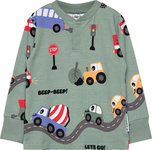 Geggamoja Bamboo Grandpa Sweater Green Tractor Green 122/128