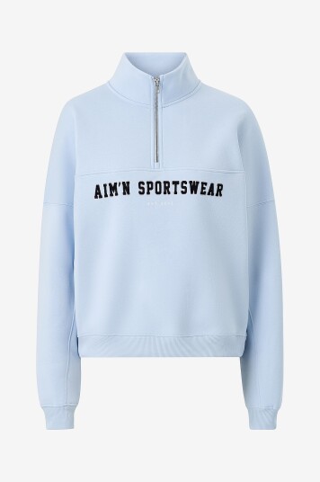 Aim'n Collegegenser Varsity Sweat Half Zip Blå