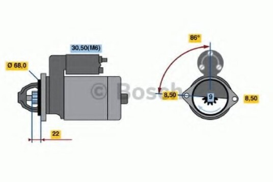 Starter BOSCH 0 986 018 350