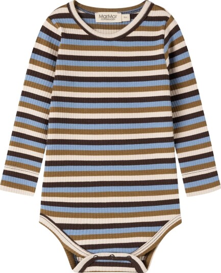 MarMar Body I/e Modal/Rib Striper MarMar 1 år (80) Langermet Body Beige Blå Brun Hvit Lyseblå