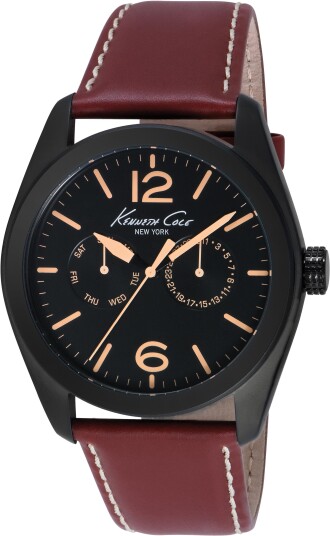 Kenneth Cole Herreklokke IKC8063 Sort/Lær Ø44 mm Kenneth Cole Herreklokke IKC8063 Sort/Lær Ø44 mm