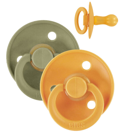 Bibs Colour Smokker Str. 2 2 pack Rund Honey Bee/Olive 6 18 md Smokk Grønn Oransje 62 86