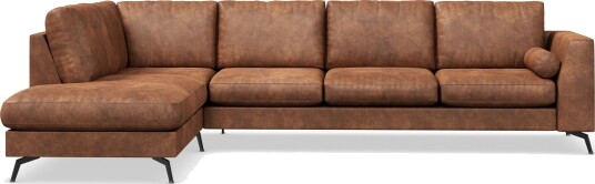 Ocean Lyx 4 seters Venstrevendt L formet Sjeselongsofa i Kunstlær Brun Ocean Lyx 4 seters Venstrevendt L formet Sjeselongsofa i Kunstlær Brun