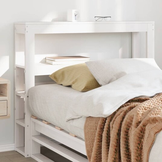 Hodegavl med hyller hvit 90 cm heltre furu 8721102853722
