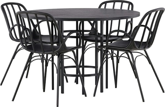 Venture Home Spisegruppe Venture Home Copenhagen Ø 115 cm med 4 Dyrön Stoler GR23214
