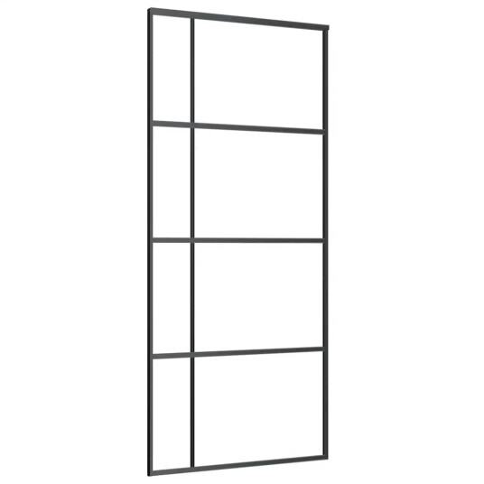 vidaXL Skyvedør med monteringssett svart 90x205 cm ESG-glass vidaXL Skyvedør med monteringssett svart 90x205 cm ESG-glass