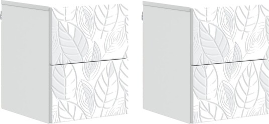 Vegghengt Nattbord 2 pcs Hvit 34,5 x 33 x 40 cm Konstruert tre