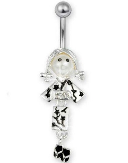 Geisha Girl Navlepiercing Svart