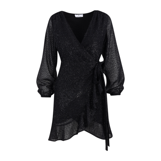 Lindsey Dress Black S Glitter wrap dress