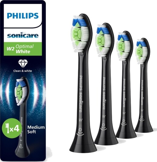 Philips Sonicare HX6064/88 Optimal White børstehoder svart 4-pakk Philips Sonicare HX6064/88 Optimal White børstehoder svart 4-pakk