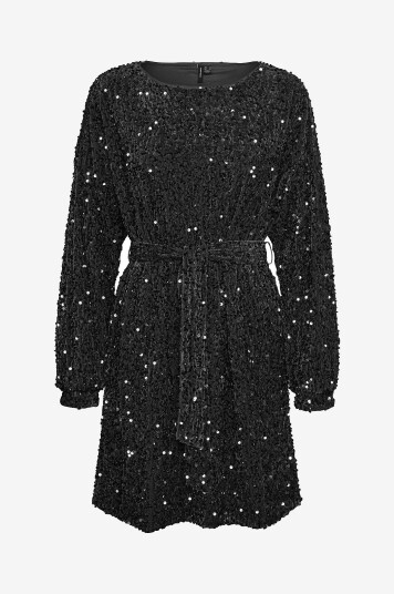 Vero Moda   Plajettkjole vmBella LS Boatneck Short Dress JrSvart