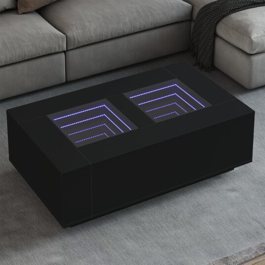 Salongbord med Infinity LED svart 116x69x40 cm 3284057