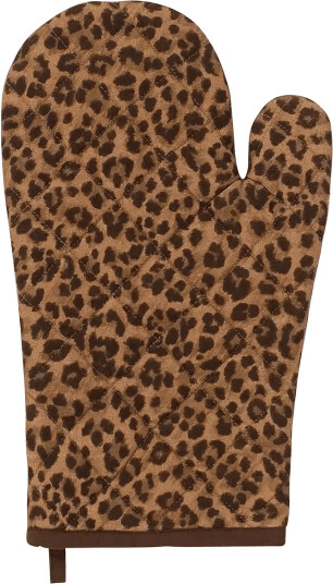Anna + Nina Leopard Oven Mitt - Brown - ONE SIZE