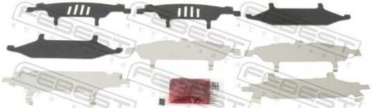 Tilbehørsett, skivebremse belegg FEBEST 0103-ZZE120F Tilbehørsett, skivebremse belegg FEBEST 0103-ZZE120F