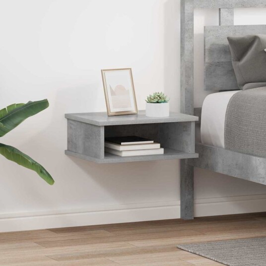  Nattbord 2 pcs Betonggrå 40 x 31 x 15 cm Konstruert tre