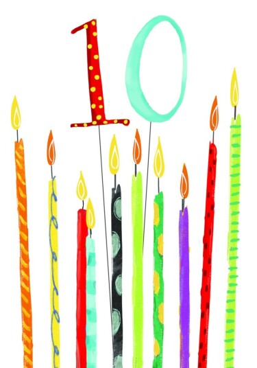 Kort Bday 10 candles