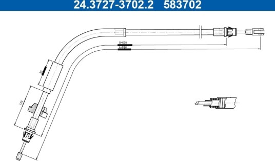 ATE 24.3727-3702.2 Tautrekk, håndbremse