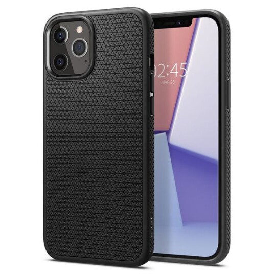 Spigen iPhone 12 / 12 Pro Liquid Air Deksel TPU Svart