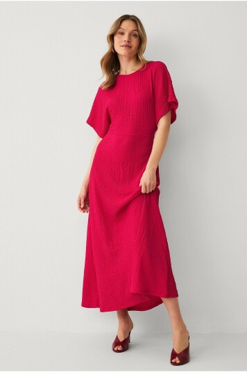 Ellos Collection   Maxikjole med knytbart belte   Rosa