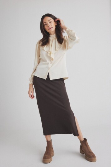 Luxzuz Barbette Skirt Brown M Luxzuz Barbette Skirt Brown M