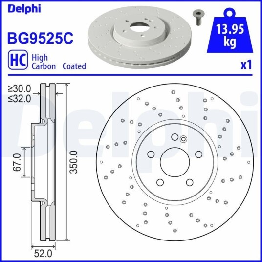 Bremseskive DELPHI BG9525C