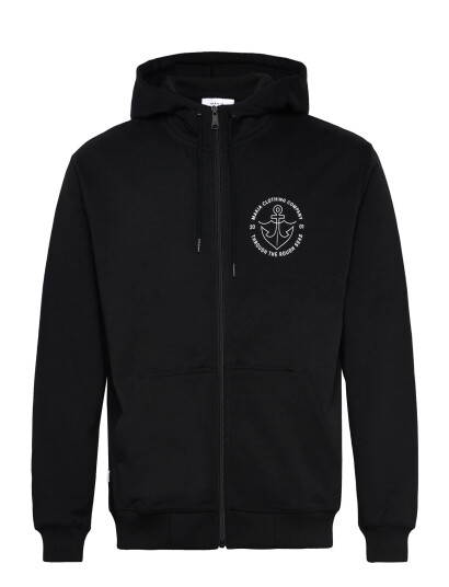 Makia Hook Hooded Zip Sweatshirt - Black - XL
