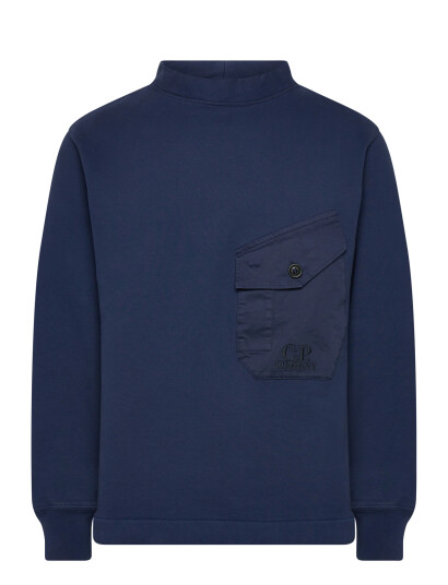 C.P. Company Mixed Funnel Neck - Navy - M C.P. Company Mixed Funnel Neck - Navy - M