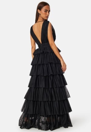 Bubbleroom Occasion Tulle Frill Gown Black 38