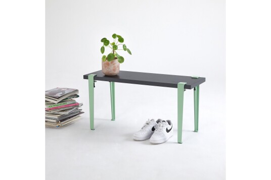 Khalkeus Benk 90x30 cm Svart/Blå/Grønn Hanah Home