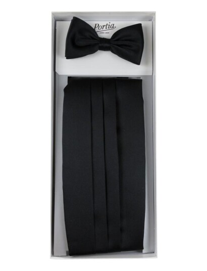 Portia 1924 Polyester Cummerbund Set - Black - ONE SIZE Portia 1924 Polyester Cummerbund Set - Black - ONE SIZE