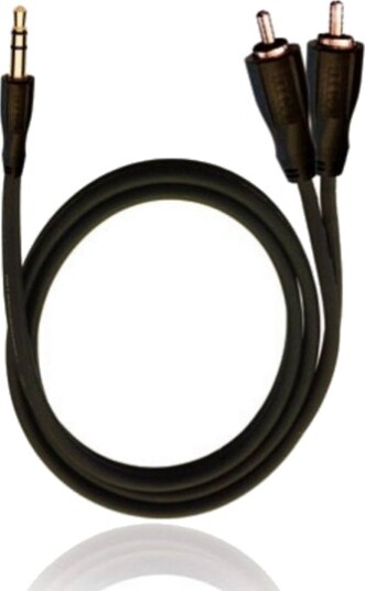 Rca D1c84012 Lydtilkoblingskabel [2X Cinch-Kontakt – 1X Jack 3,5 Mm] 0,50 M Svart