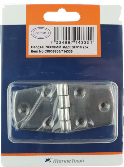 Osean Hengsel   2pk   Syrefast   Støpt   76x38 mm