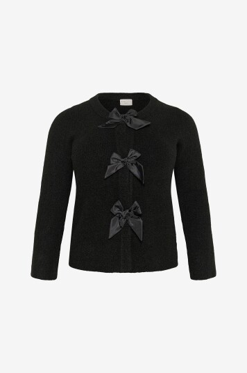 KAFFE Curve Kardigan kcMaia Knit Cardigan Svart KAFFE Curve Kardigan kcMaia Knit Cardigan Svart