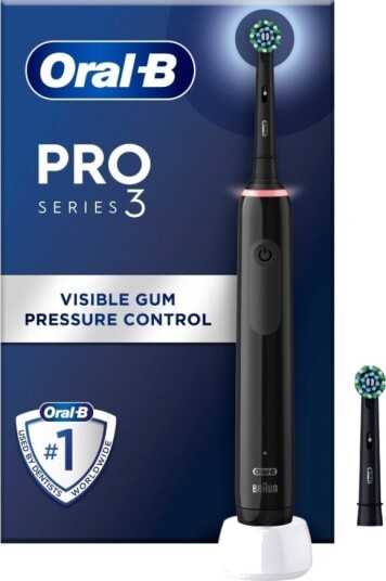 Oral-B Pro 3 3000 Elektrisk Tannbørste med Trykksensor og Timer - Svart