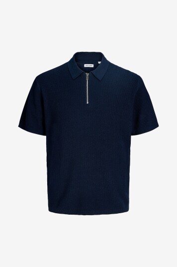 Jack & Jones Junior   Pologenser Jjmax Knit Zip Polo SS Jnr   Blå