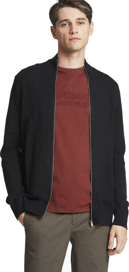 Lindbergh Ecovero L/S Zip Cardigan - Blue - XL