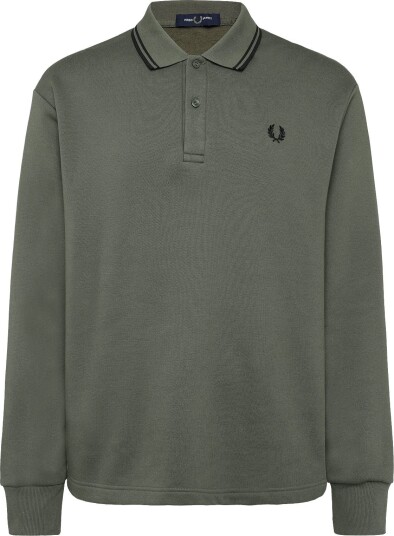Fred Perry Tipped Collared Sweatshirt Khaki green M