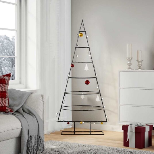  Juletre til dekorasjon metall svart 150 cm