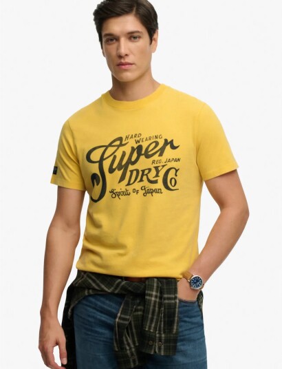 Superdry Industry Worker Relaxed Tee   Yellow   L