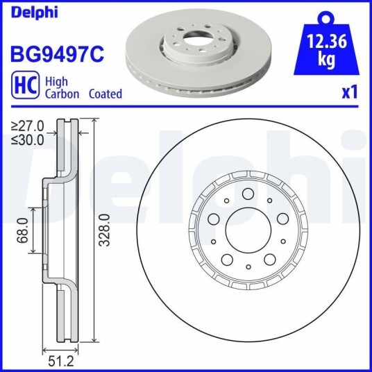 Bremseskive DELPHI BG9497C