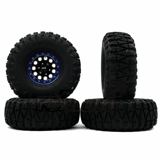 Yeah Racing 1.9 Alu CNC Beadlock Wheels Set Blue