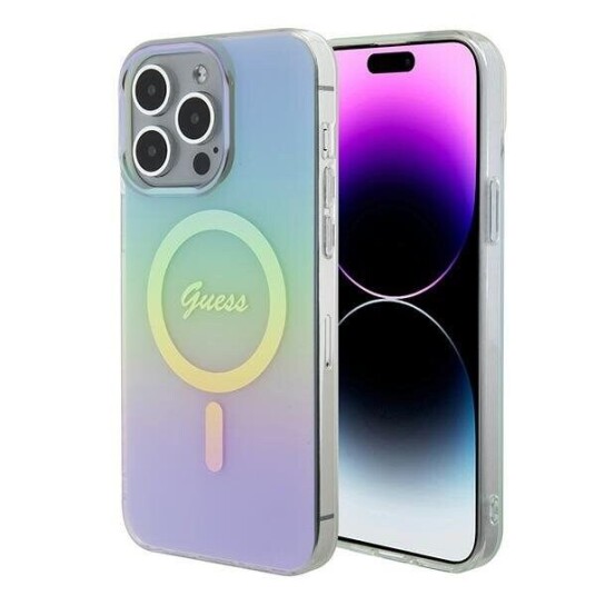 Guess iPhone 15 Pro Max Hardcase Turkis Iriserende MagSafe