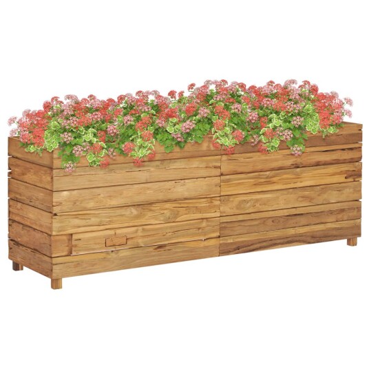 vidaXL Høybed 150x40x55 cm resirkulert teak og stål