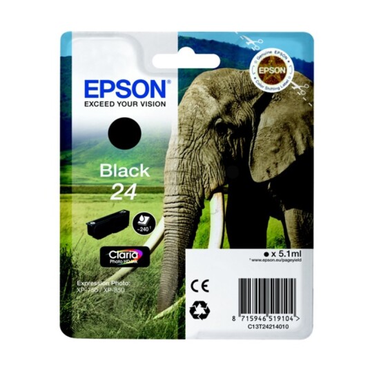 Epson T2421 BK blekkpatron - C13T24214012 Original - Svart 5,1 ml