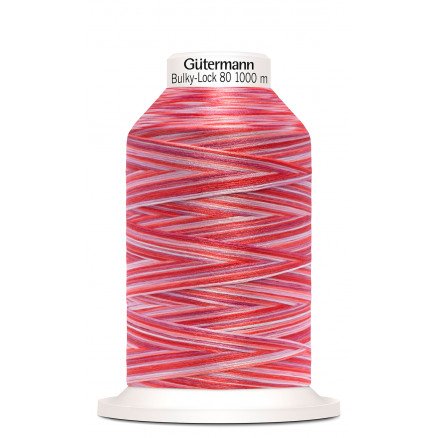 Gütermann Bulky Lock 80 Multi Rød Sytråd Polyester 9974 1000m