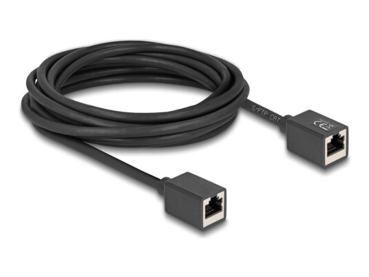 Delock Netzwerk Verlängerungskabel Kupplung Rj45 Buchse Zu Rj45 Buchse Cat.6A S/Ftp 5 M Schwarz