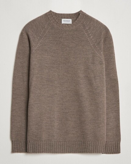 John Smedley Denver Extra Fine Merino Crew Neck Mushroom Brown