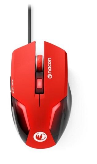Nacon Gm-105, Høyre Hendt, Optisk, Usb Type-A, 2400 Dpi, Svart, Rød