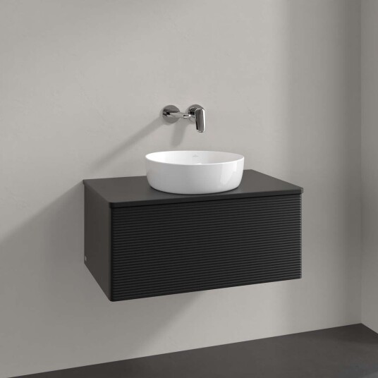 Villeroy & Boch Antao Servantskap med 1 skuff 80x50x36 cm u/lys Sort Matt Villeroy & Boch Antao Servantskap med 1 skuff 80x50x36 cm u/lys Sort Matt